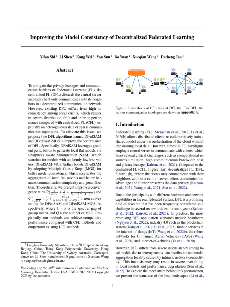 Improving The Model Consistency of Decentralized Federated Learning ...