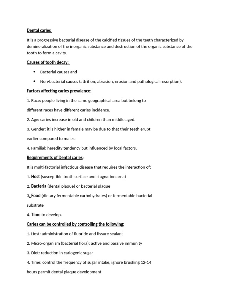 Understanding Dental Caries Causes and Types | PDF | Human Tooth ...