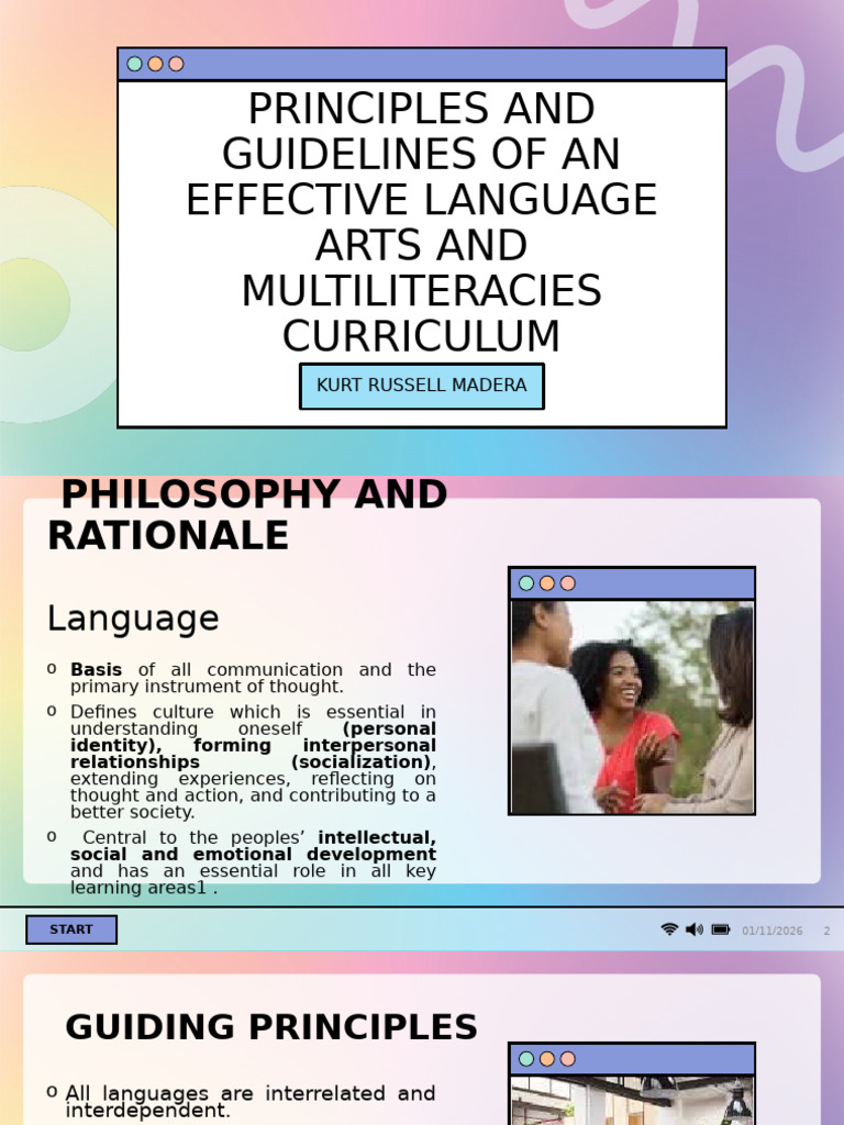 Effective Language Arts Curriculum Principles | PDF | Literacy | Learning
