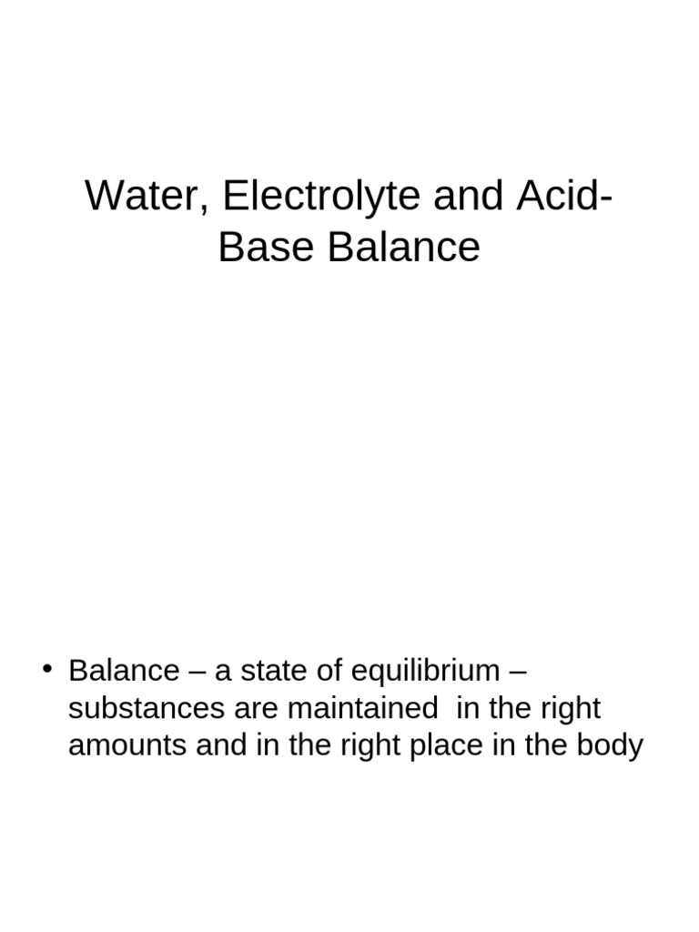 Water and Electrolyte Balance Explained | PDF | Physiology