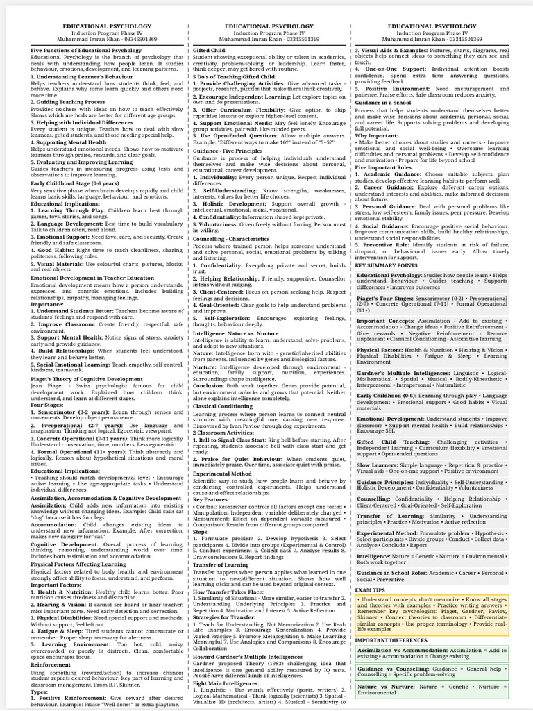 Educational Psychology Overview | PDF | Learning | Educational Psychology