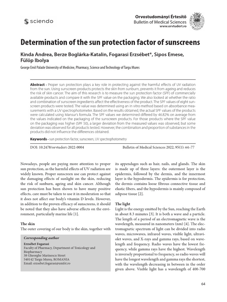 SPF Measurement of Sunscreen Products | PDF | Sunscreen | Ultraviolet