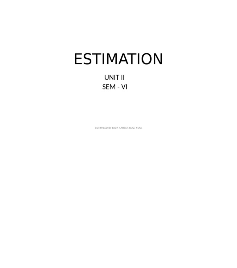 Estimation | PDF