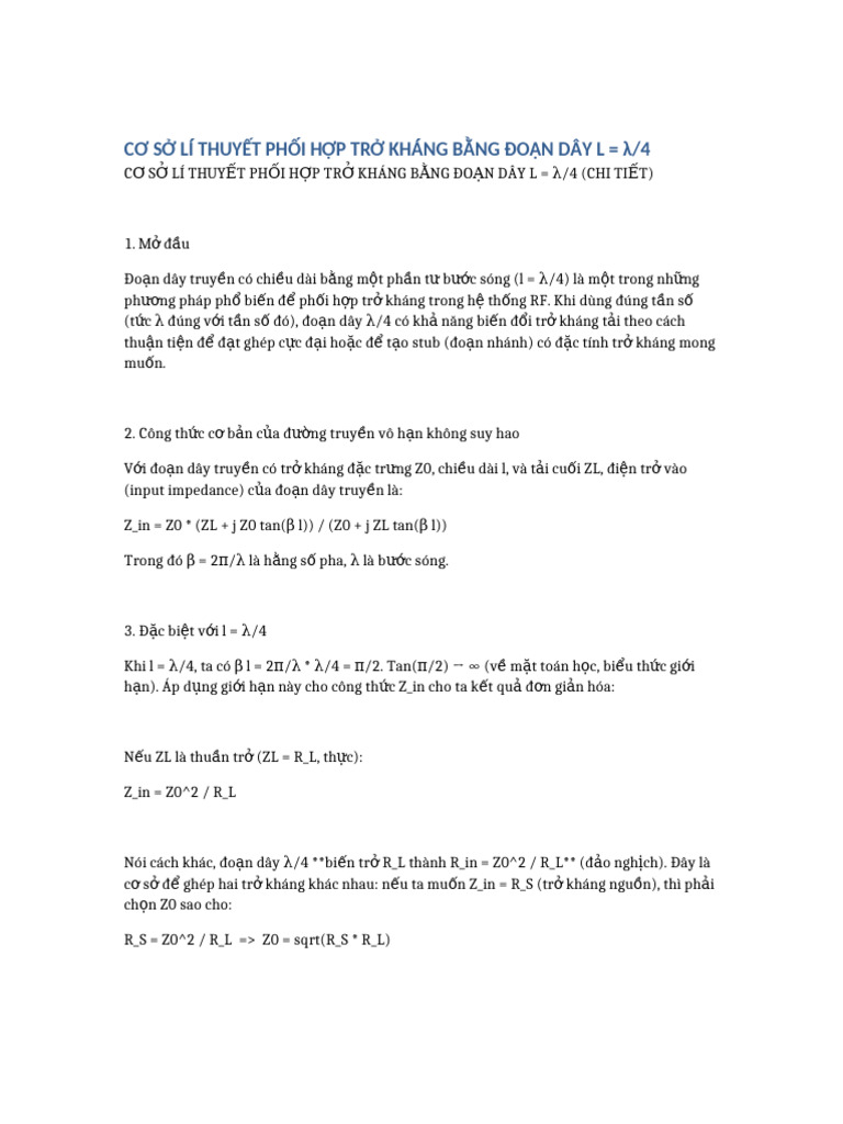 Co So Li Thuyet Phoi Hop Lambda Quarter | PDF