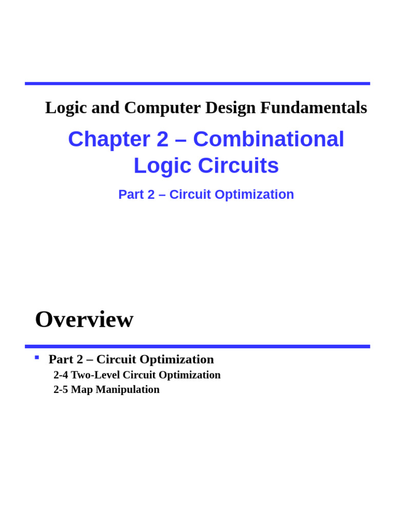 Circuit Optimization in Logic Design | PDF | Theoretical Computer ...
