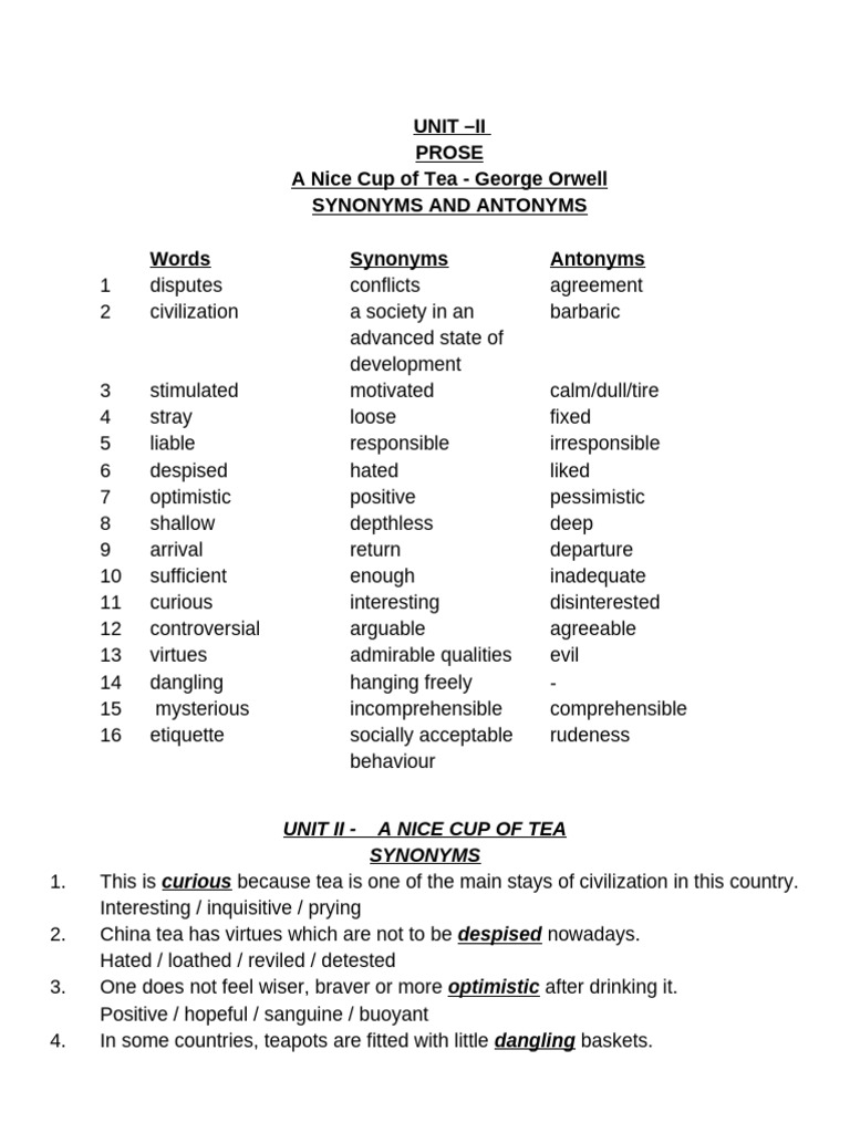 12th Unit 2 Full Notes | PDF | Tea