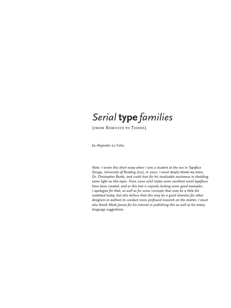 Serial Type Families | PDF | Sans Serif | Serif