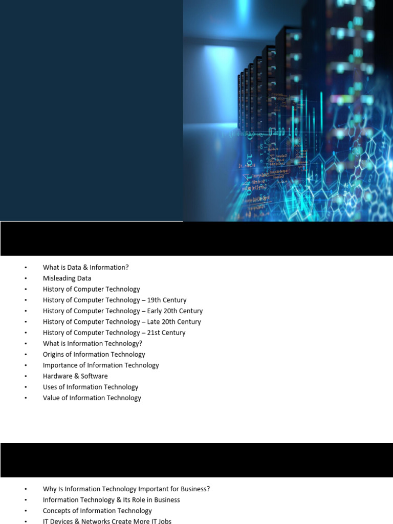 Introduction to Information Technology | PDF | Information Technology ...
