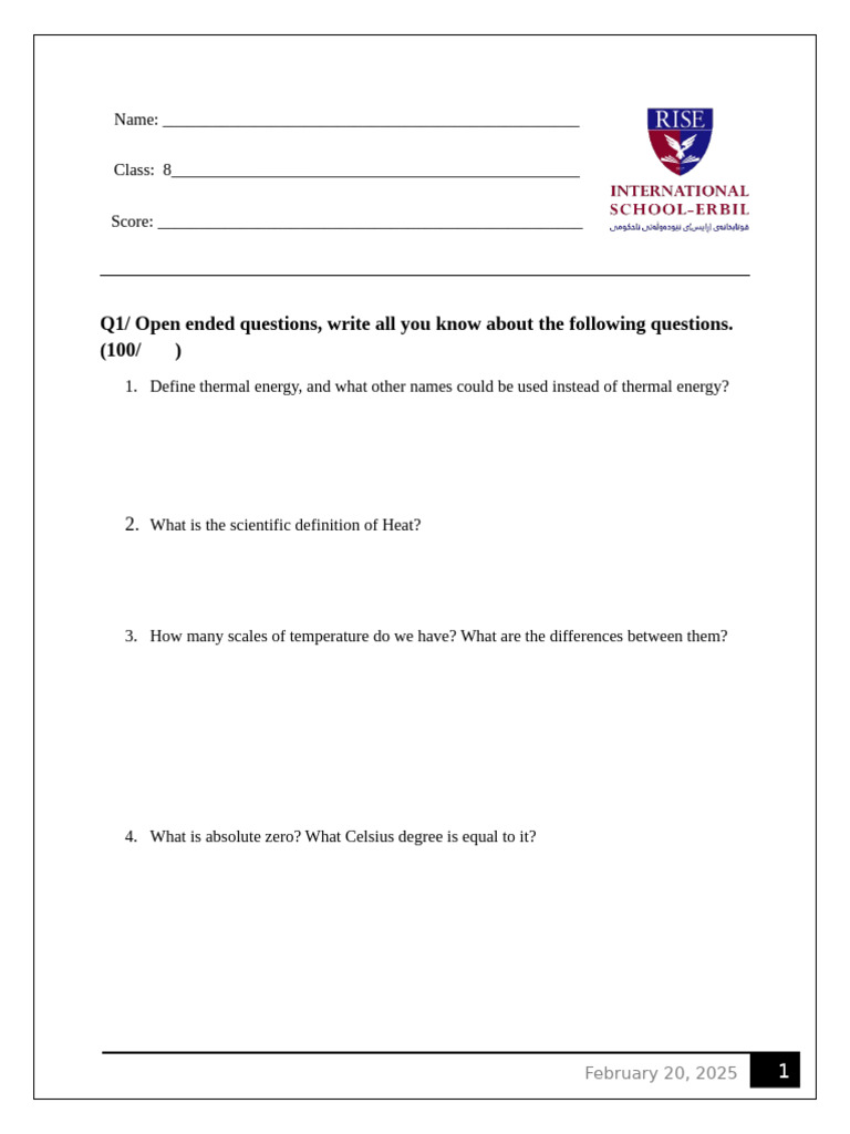 Grade 8, Topic 4 Chapter Test | PDF