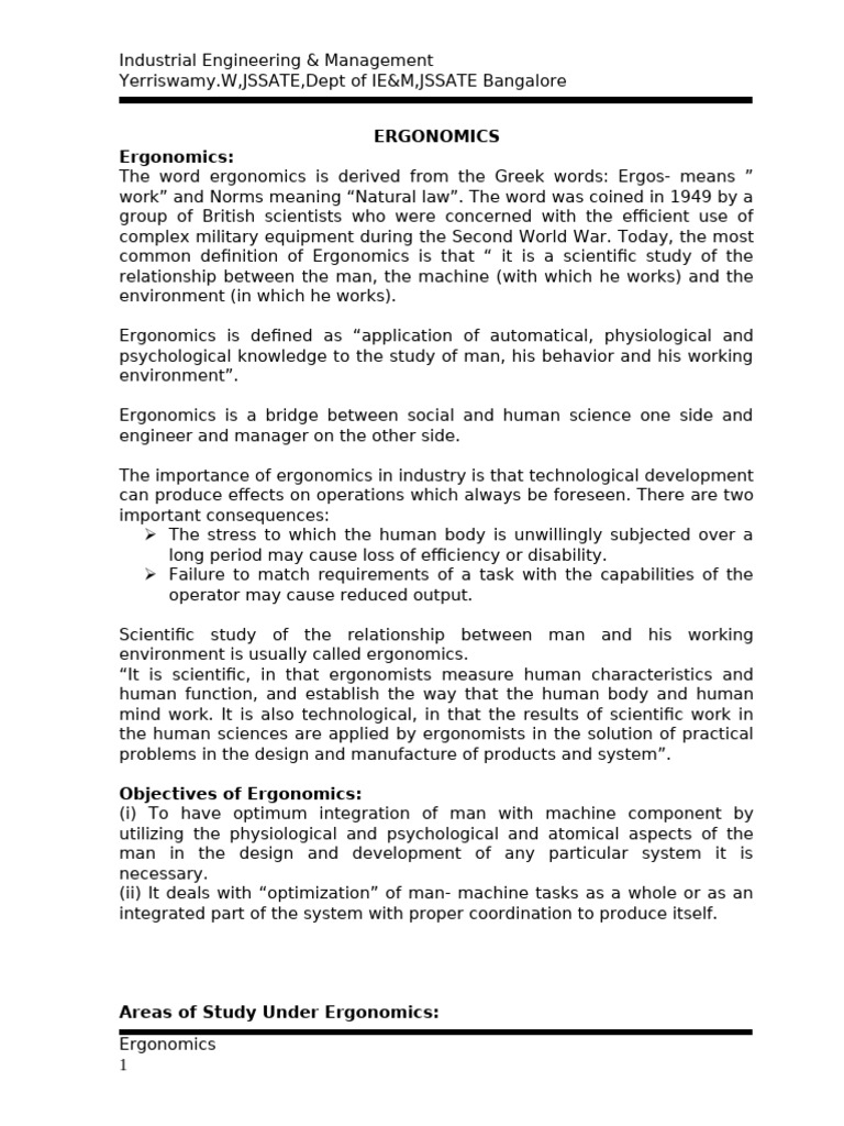 Understanding Ergonomics in Industry | PDF | System | Information