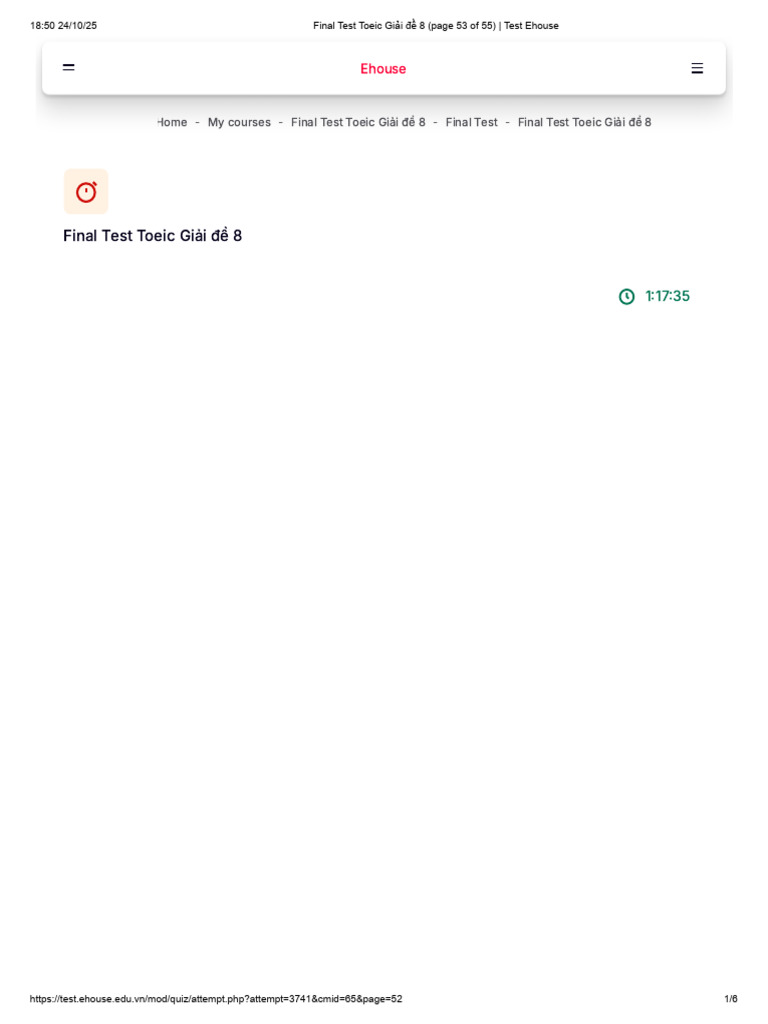 Final Test Toeic Giải Đề 8 (Page 53 of 55) _ Test Ehouse | PDF