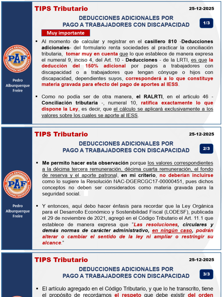 Deducciones Tributarias por Discapacidad | PDF | Impuestos | Impuesto ...