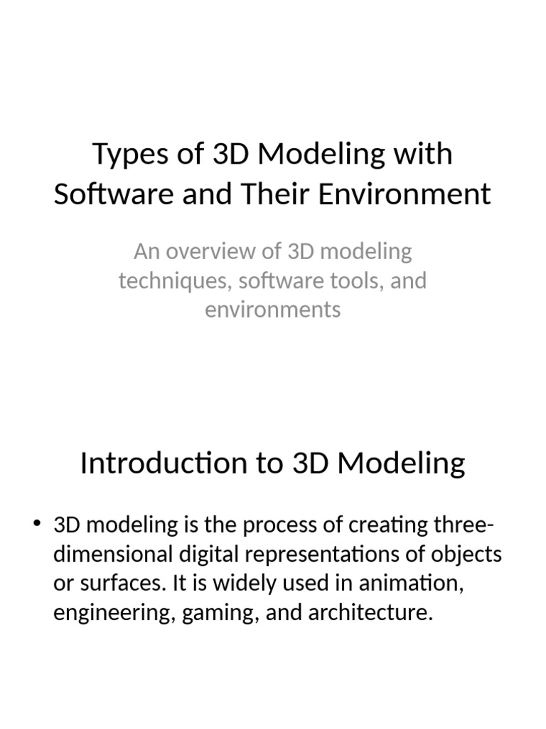 Types of 3D Modeling Techniques Explained | PDF | 3 D Modeling | 3 D ...