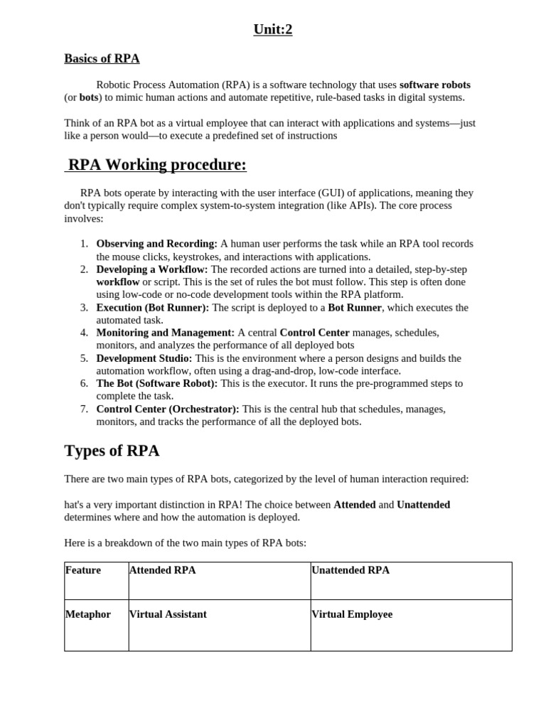 Unit 2 rpa | PDF | User Interface | Remote Desktop Services