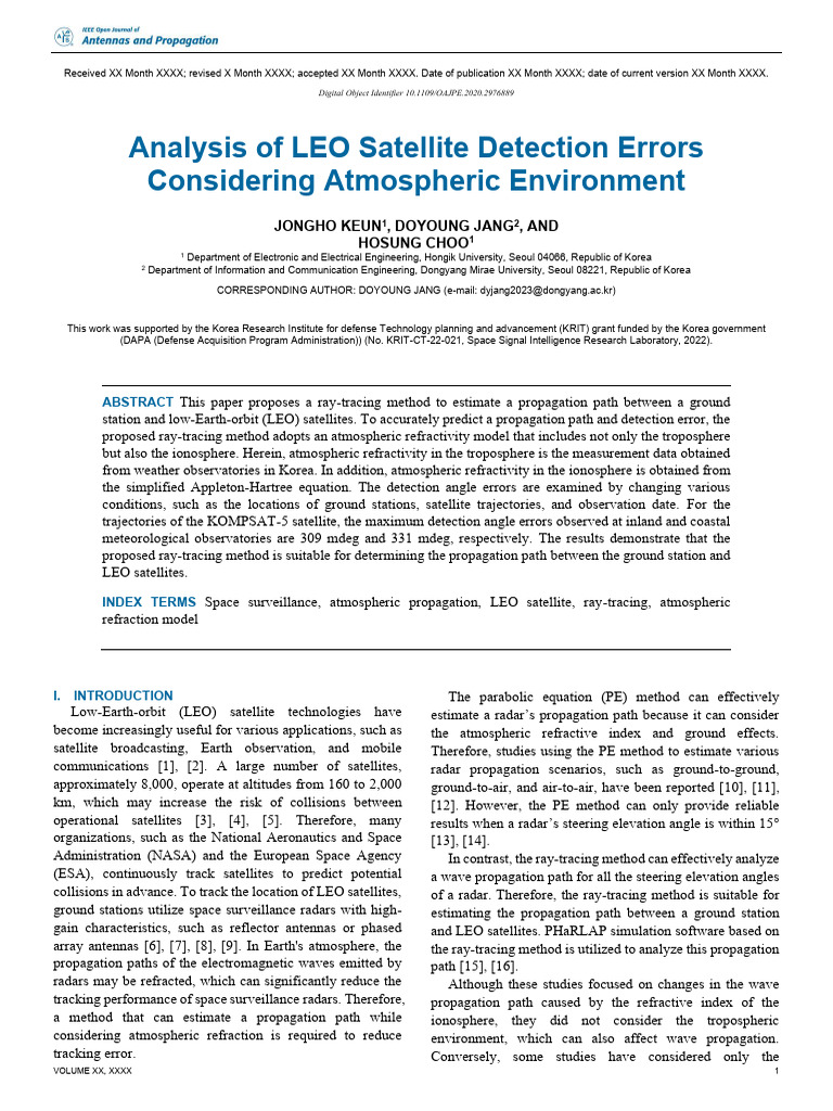 Analysis of LEO Satellite Detection Errors Conside | PDF | Radio ...