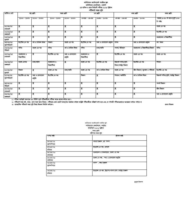 Schedule Overview for 2025 Events | PDF
