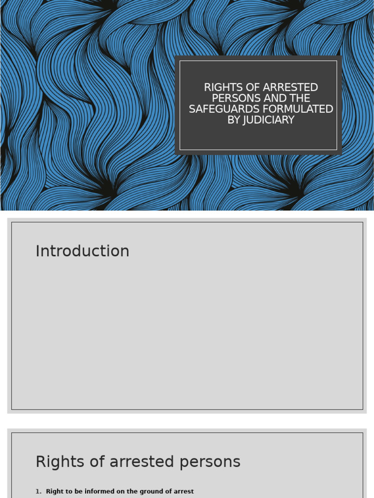 Rights of Arrested Persons and The Safeguards Formulated | PDF