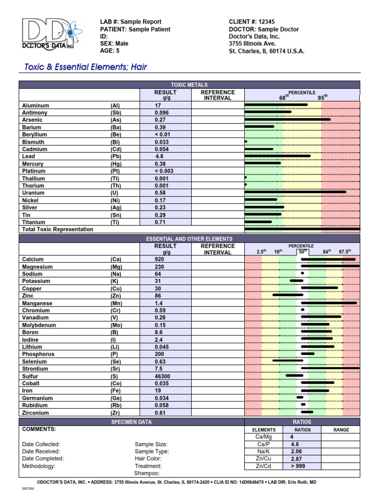 Hair Elements Analysis Report | PDF | Selenium | Magnesium