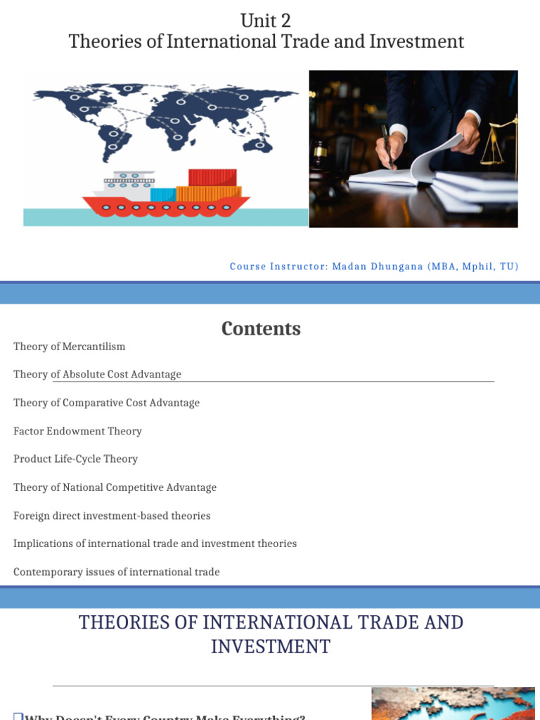 Theories of International Trade Explained | PDF | Comparative Advantage ...
