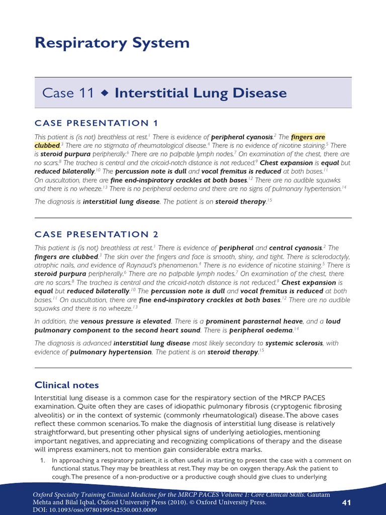 Interstitial Lung Disease Case Studies | PDF | Chronic Obstructive ...