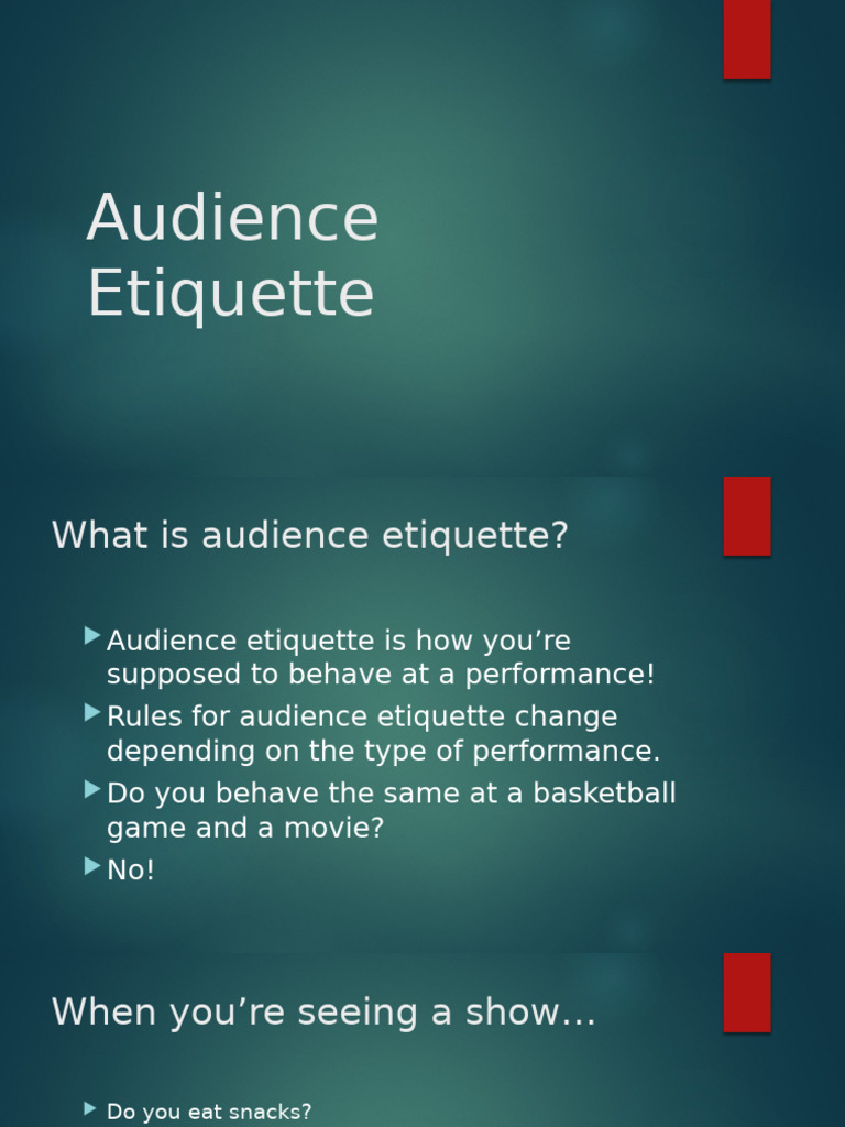 Audience Etiquette - AoS | PDF