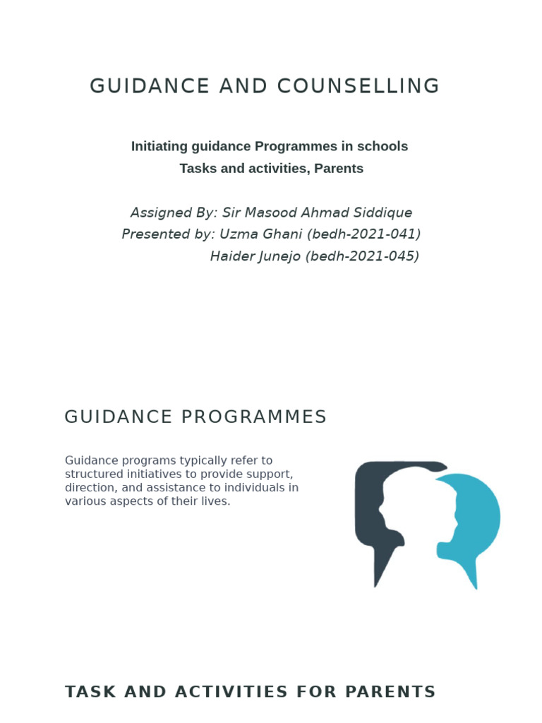 School Guidance Programs for Parents | PDF | Learning