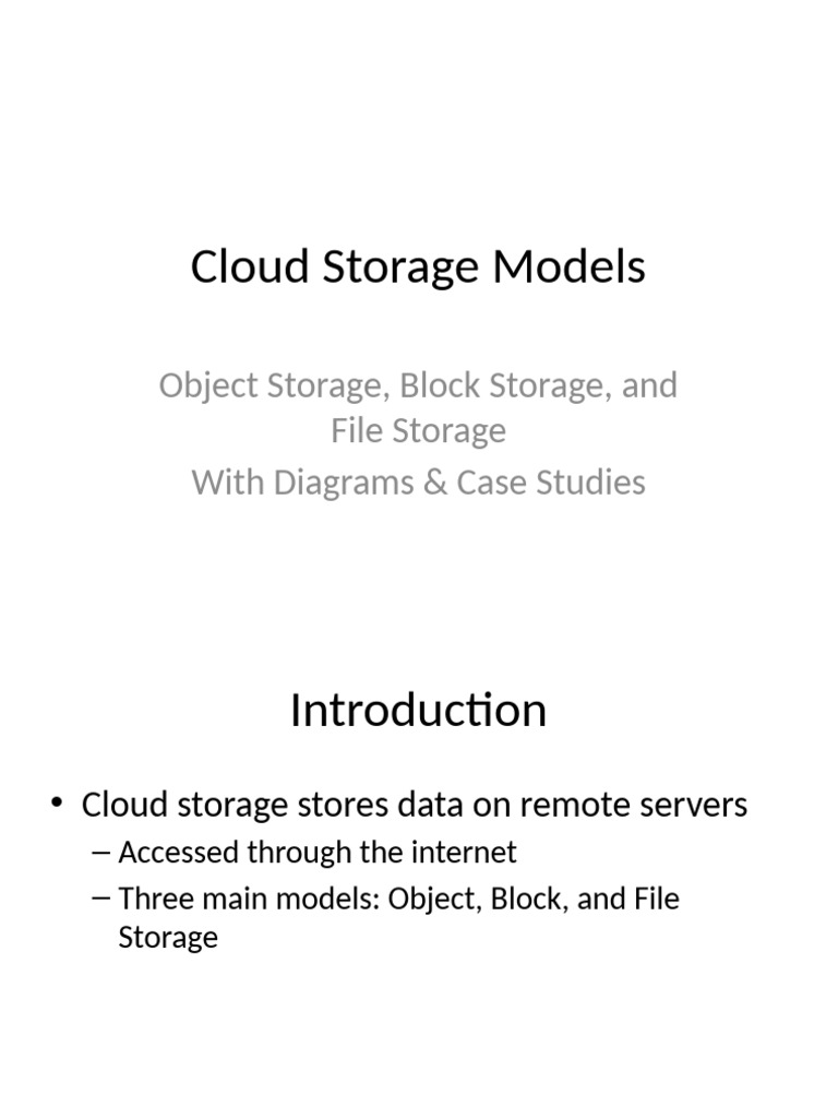 Cloud_Storage_Models_Presentation | PDF