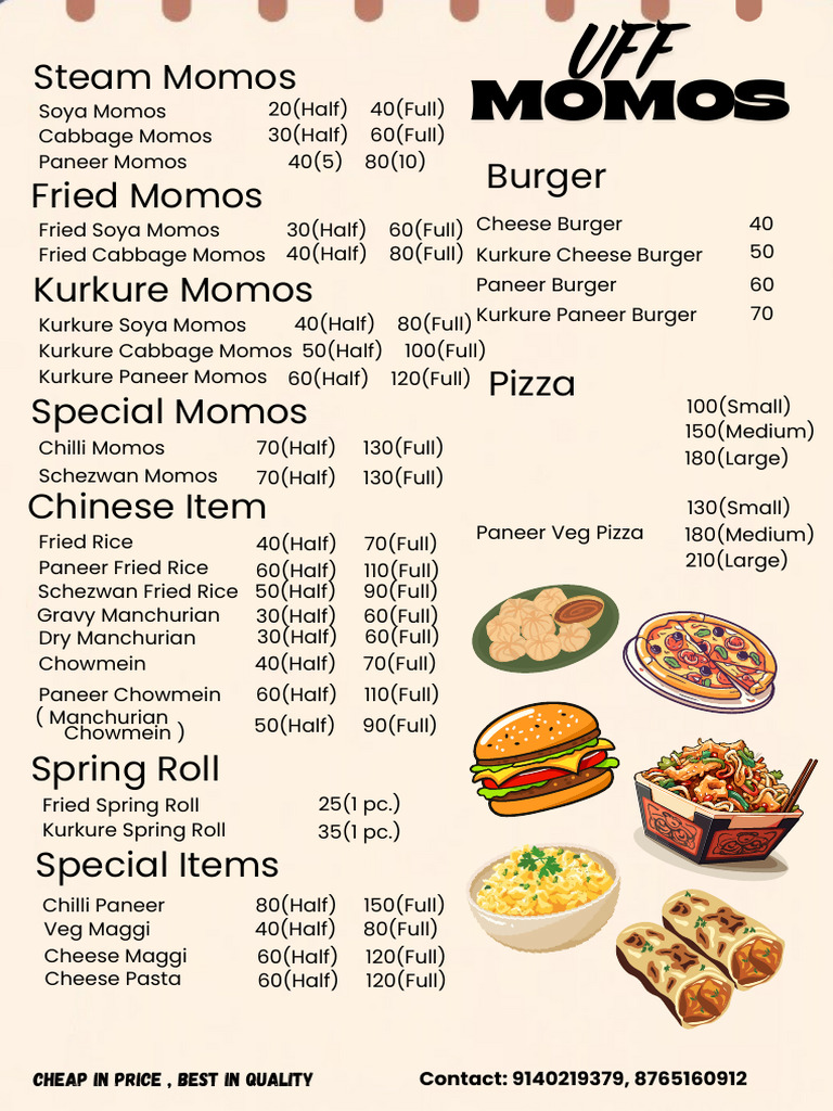 Affordable Momos and Chinese Dishes | PDF
