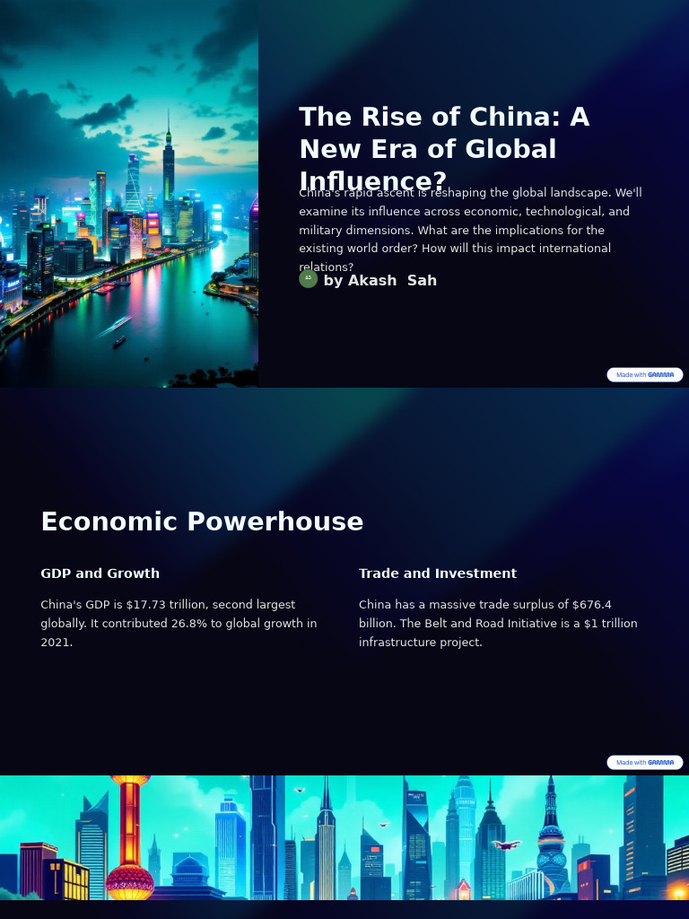 The Rise of China a New Era of Global Influence | PDF | China | World ...