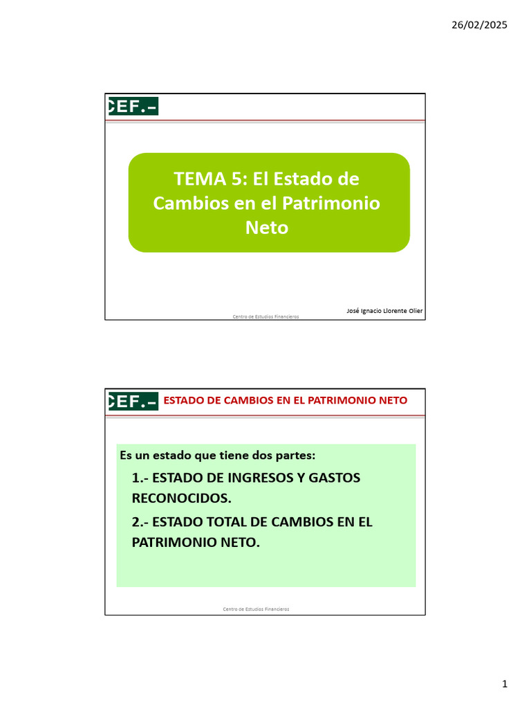 Presentación Tema 5 - ECPN | PDF | Valor neto | Estado de resultados