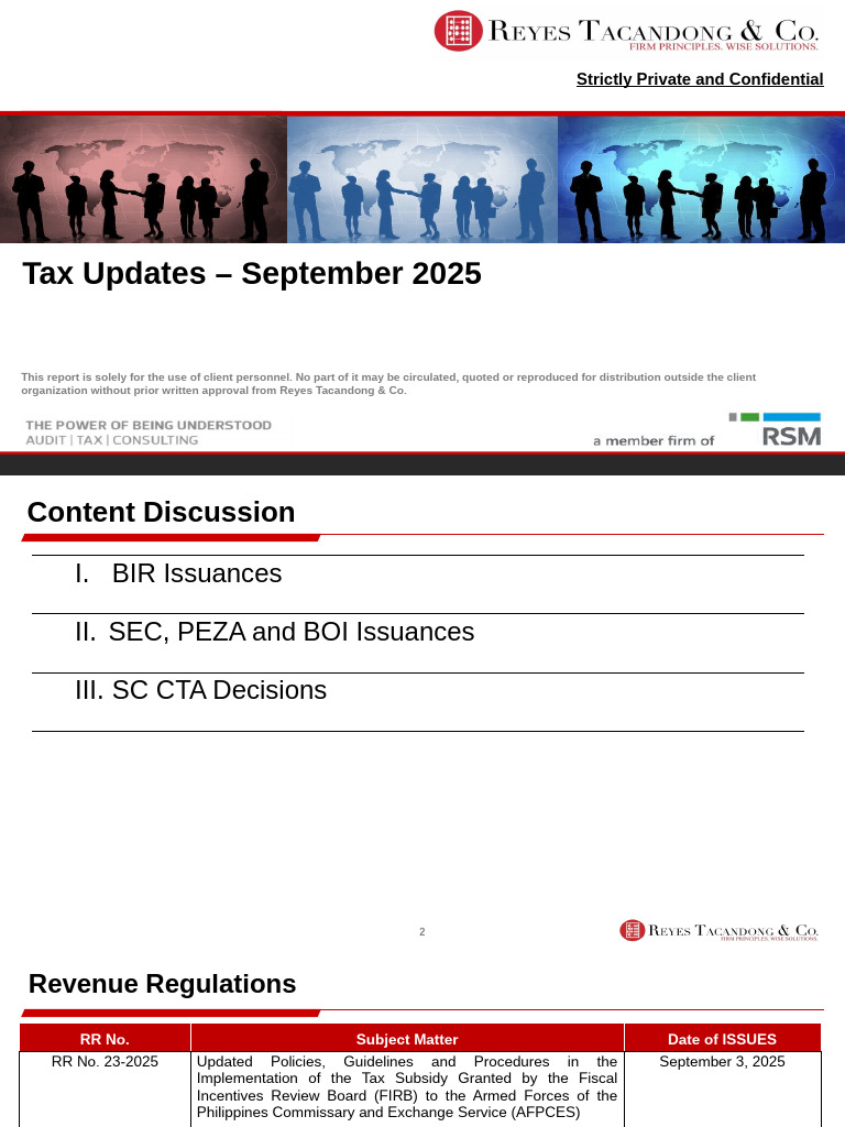 September 2025 Tax Updates Summary | PDF | Expense | Tax Deduction