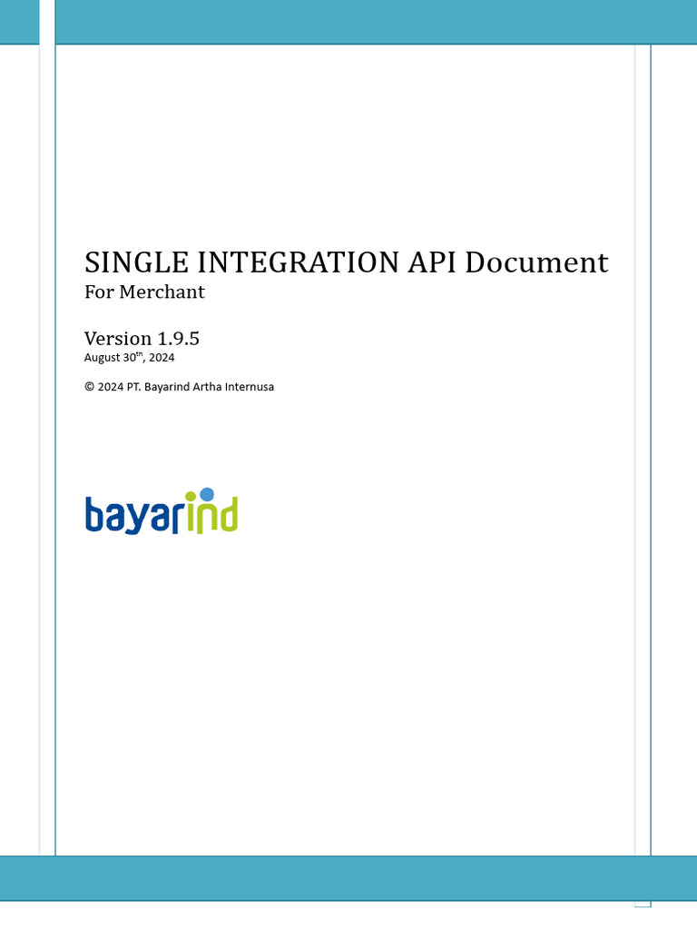 BAYARIND Single Integration API Guide | PDF | Payments | Banking Technology