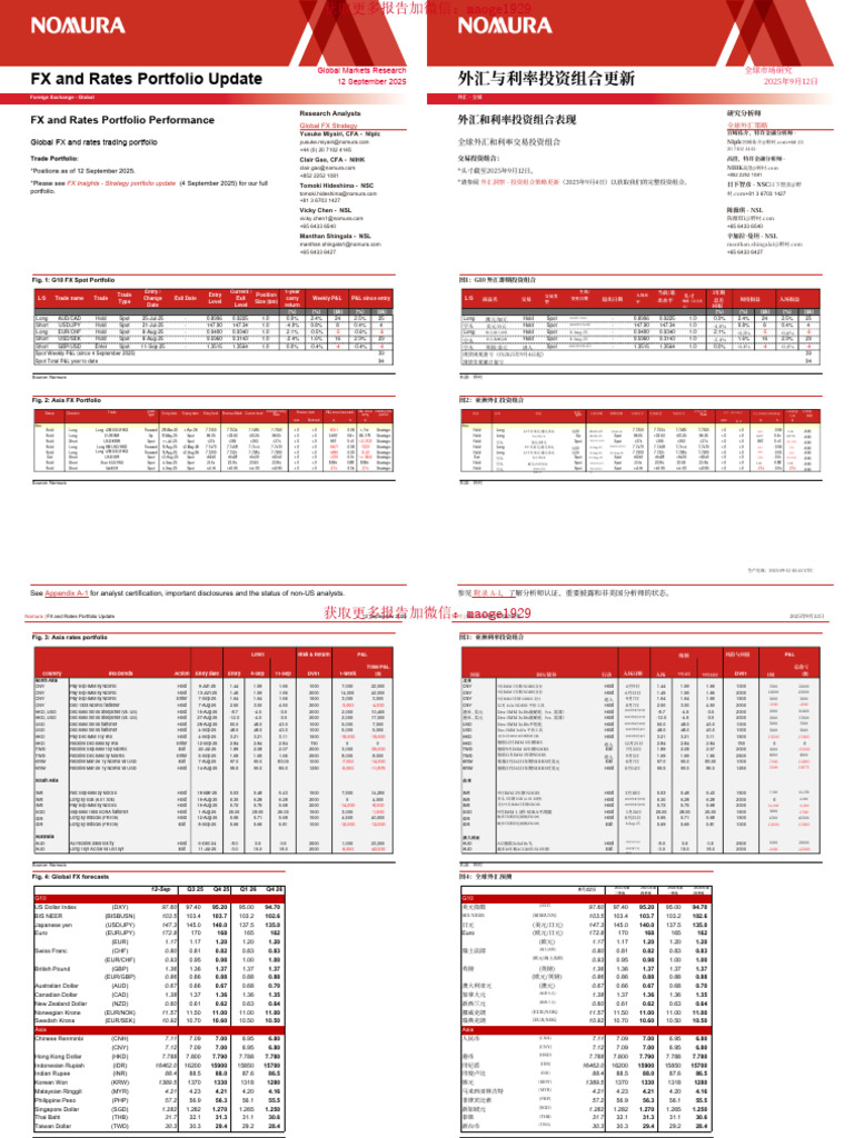 FX and Rates Portfolio Update | PDF