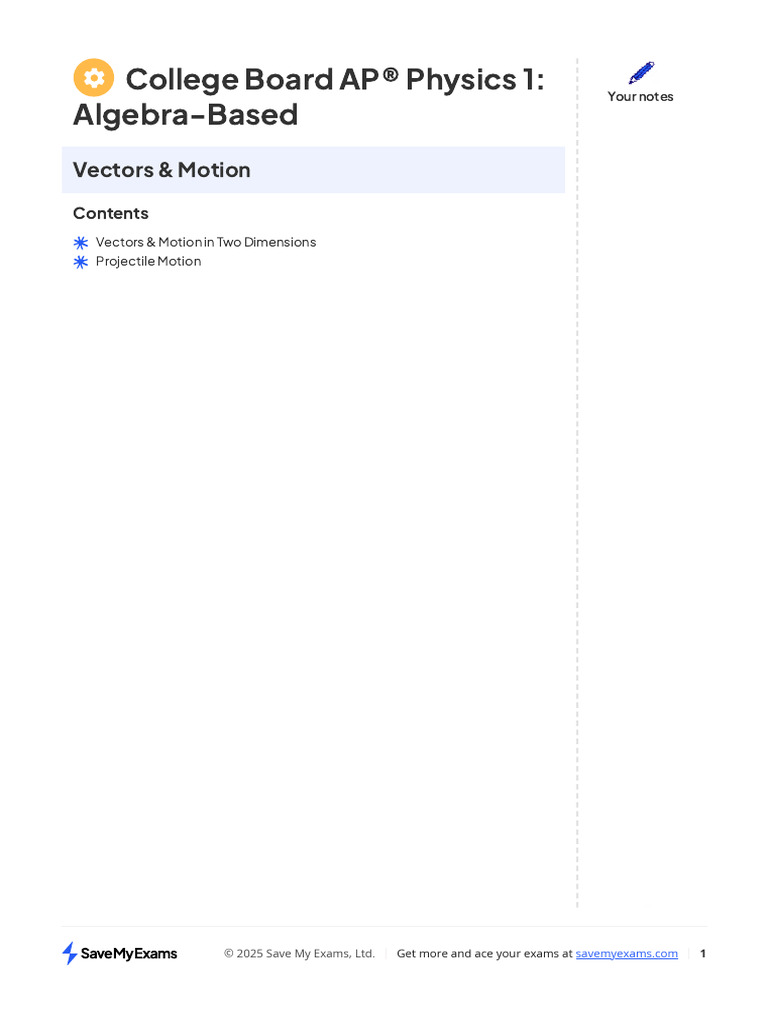 Ap Physics 1 - 2d Motion Revision | PDF | Mechanics | Mechanical ...