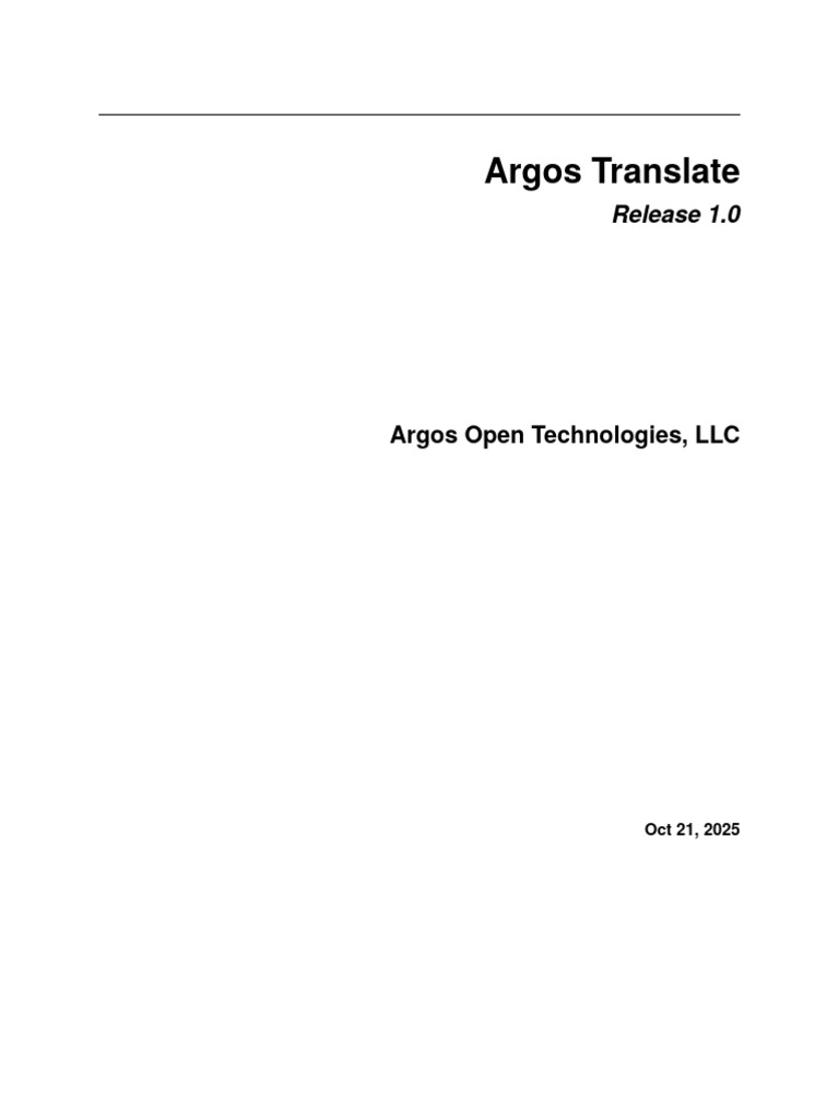 Argos Translate 1.0: Python & CLI Guide | PDF | Graphical User ...