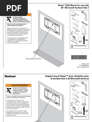Steelcase Roam Wall Mount Surface Hub 2 (STPM1WALLMT) | Dustin.no