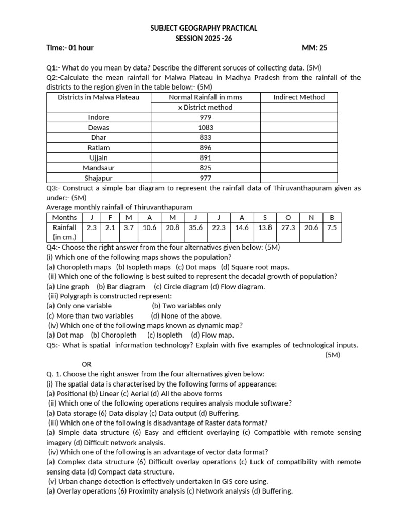 Geography Practical Exam 2025-26 Guide | PDF | Geographic Information ...