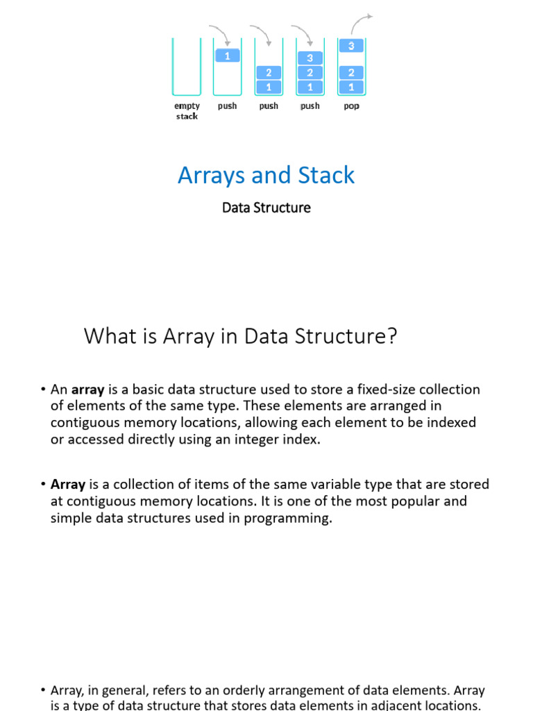 Arrays and Stack DS2 | PDF | Pointer (Computer Programming) | Data ...