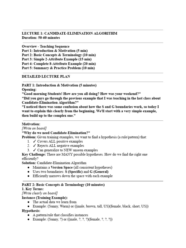 Candidate-Elimination Algorithm Lecture | PDF | Occam's Razor | Bias