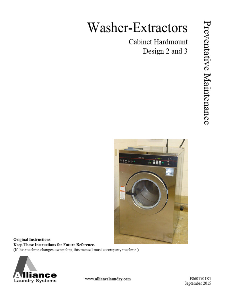 Washer-Extractor Maintenance Guide | PDF | Valve | Washing Machine