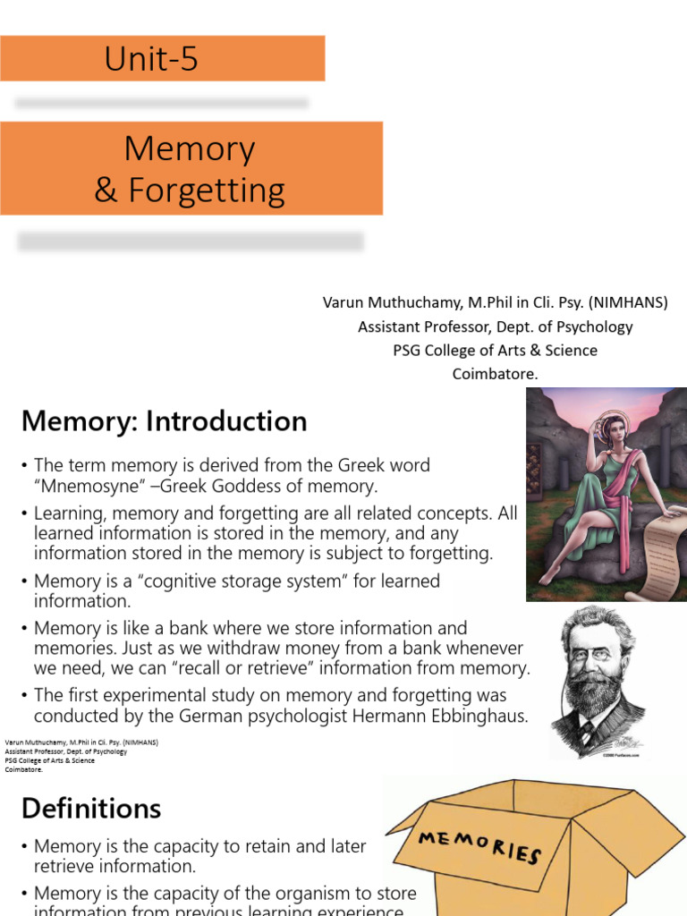 GP-I_Unit-5 | PDF | Memory | Amnesia