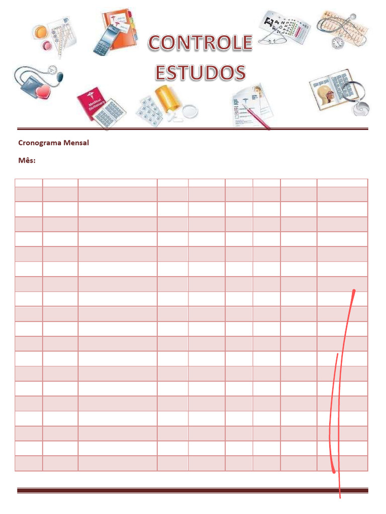 Cronograma Mensal de Estudos e Questões | PDF