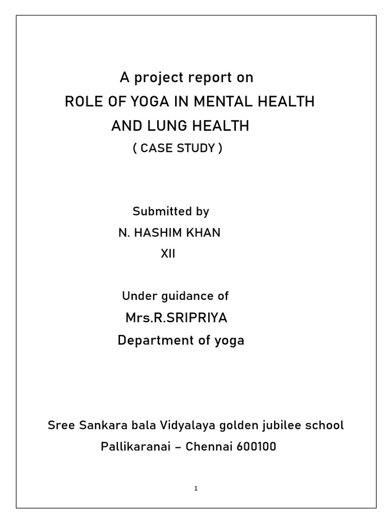 Yoga in Mental Health Hashim 2011 | PDF | Mental Health | Lung