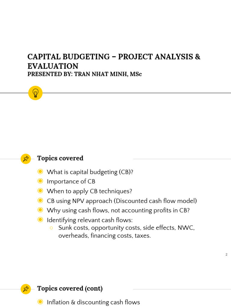 Capital Budgeting Techniques Explained | PDF | Capital Budgeting ...