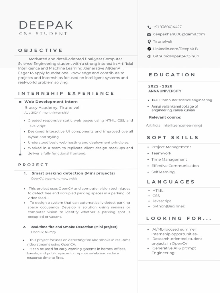 Deepak CV Resume | PDF