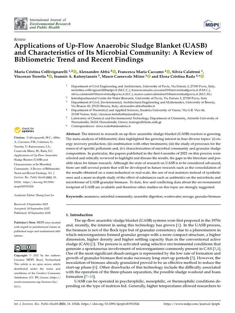 Applications of Up-Flow Anaerobic Sludge Blanket (UASB) | PDF ...