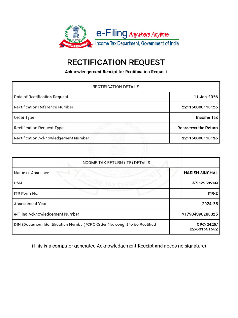 Rectification Arn | PDF