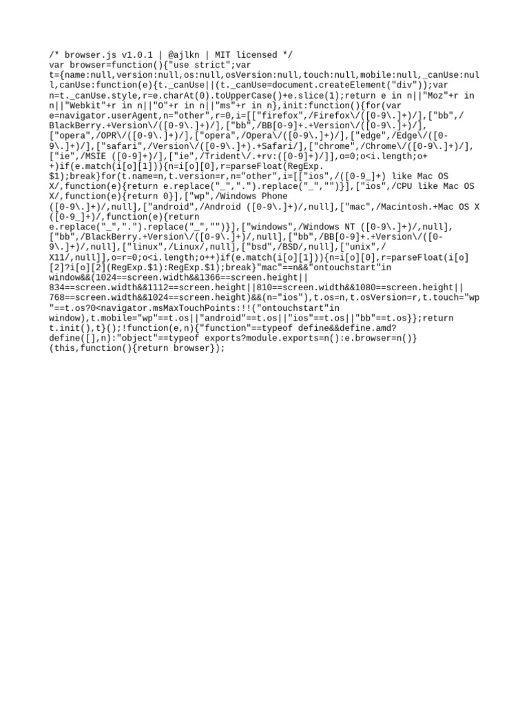 Browser Detection Script v1.0.1 | PDF
