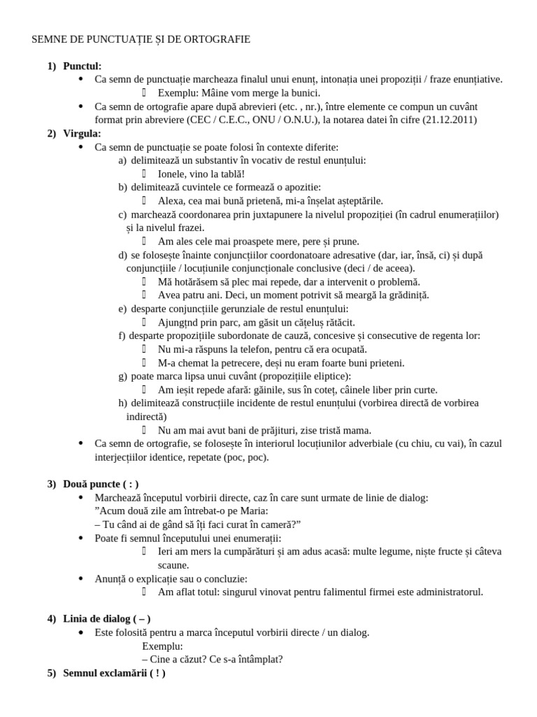 Semne de Punctuatie Si de Ortografie | PDF