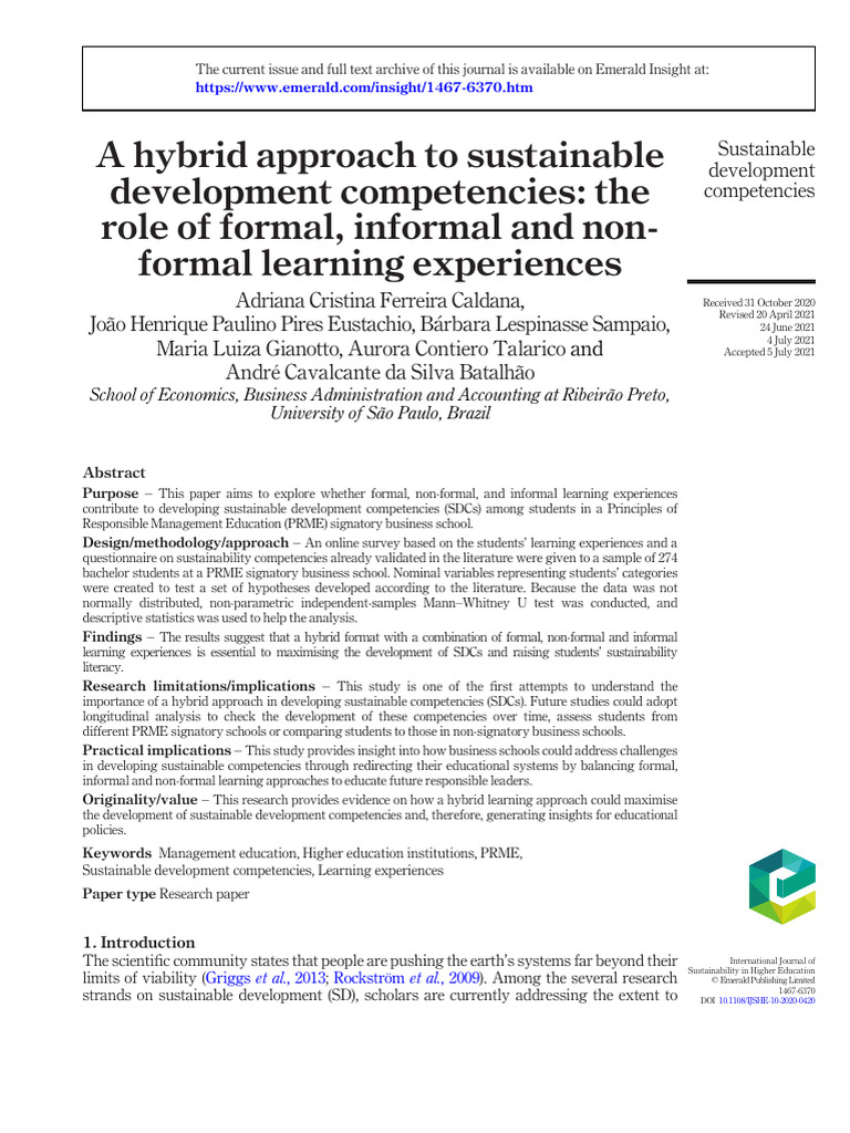 Hybrid Learning for Sustainable Development | PDF | Sustainability ...
